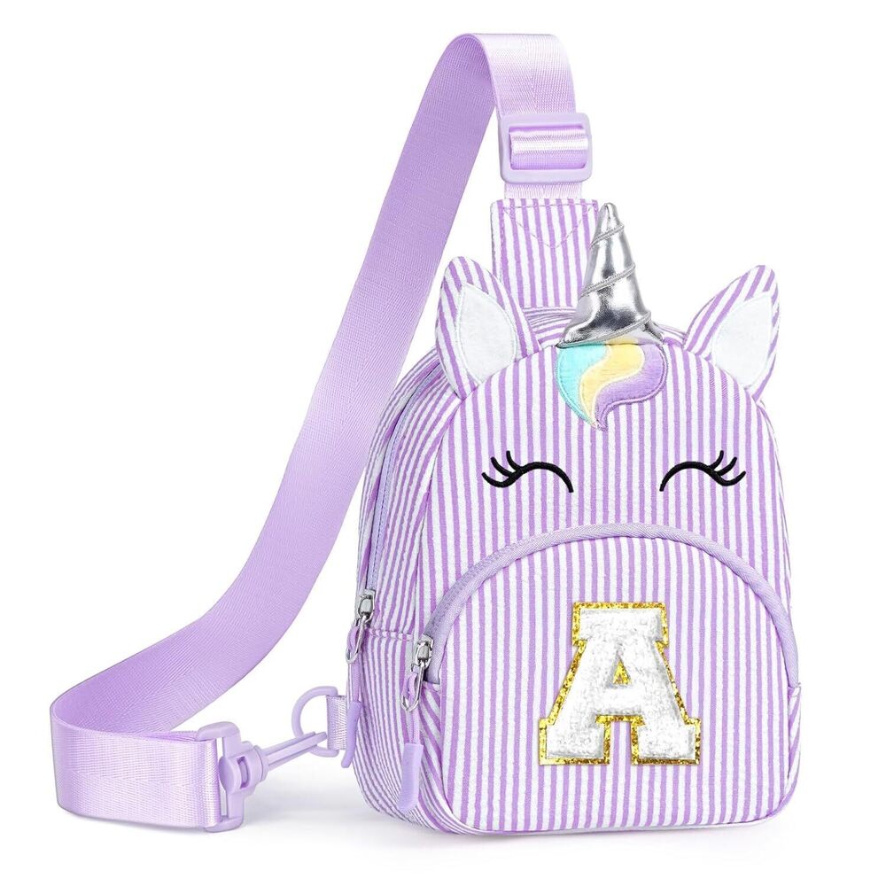 Unicorn Purse Birthday Gifts for 2 3 4 5 6 7 8 Year Old Girl, Initial